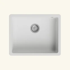 Évier timbre d'office sous-plan Kümbad SWAN granit blanc 1 bac