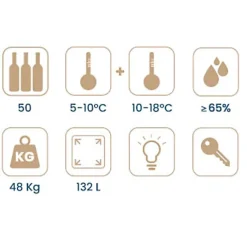 Vinobox 50 bouteilles. Cave à vin inox 2 zones