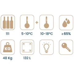 Vinobox 110 bouteilles. Cave à vin noir 2 zones