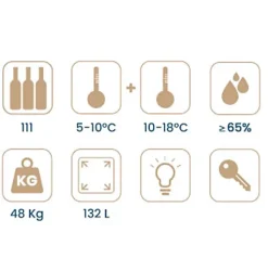 Vinobox 110 bouteilles. Cave à vin inox 2 zones