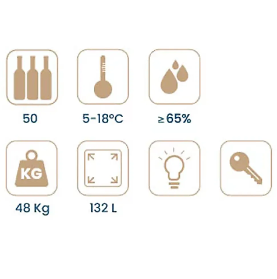 Vinobox 50 bouteilles. Cave à vin inox 1 zone