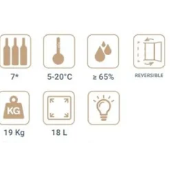 Vinobox Design 7 bouteilles. Cave à vin noir électrique