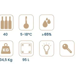 Vinobox Grand cru 40 bouteilles. Cave à vin noir 1 zone