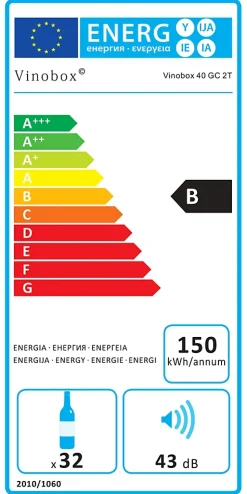 Vinobox Grand cru 40 bouteilles. Cave à vin inox 2 zones