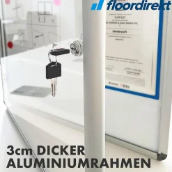 Vitrine murale 37 x 73 cm avec cadre en aluminium, 3 x A4 avec magnets