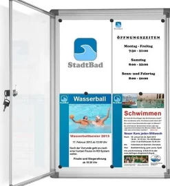 Vitrine murale avec cadre en aluminium, 4 x A4 avec magnets