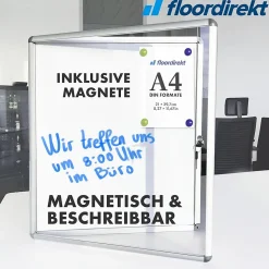 Vitrine murale avec cadre en aluminium, 9 x A4 avec magnets