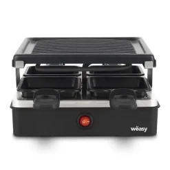 WEASY LUGA40 - Appareil a raclette et grill 4 personnes - 600W - Revetement anti-adhésif - 19,7x19,7cm - Plaque amovible