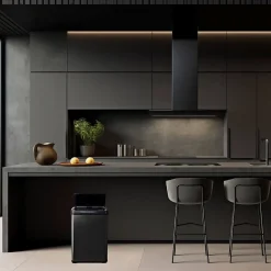 WELLHOME Poubelle de recyclage intelligente sans pied avec ouverture automatique et contact manuel 15L+15L 35,5x26x60cm Noir