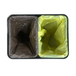 WELLHOME Poubelle de recyclage intelligente sans pied avec ouverture automatique et contact manuel 15L+15L 35,5x26x60cm Blanc