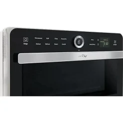WHIRLPOOL JT469WH - Micro-ondes Jet Chef - 33 L - 6ème SENS Combi Crisp Vapeur - Cavité Inox - Plateau tournant 36 cm - Blanc