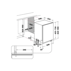 WHIRLPOOL Lave-vaisselle Tout-intégrable 60 cm 14 couverts 43 db WIC3C33PE