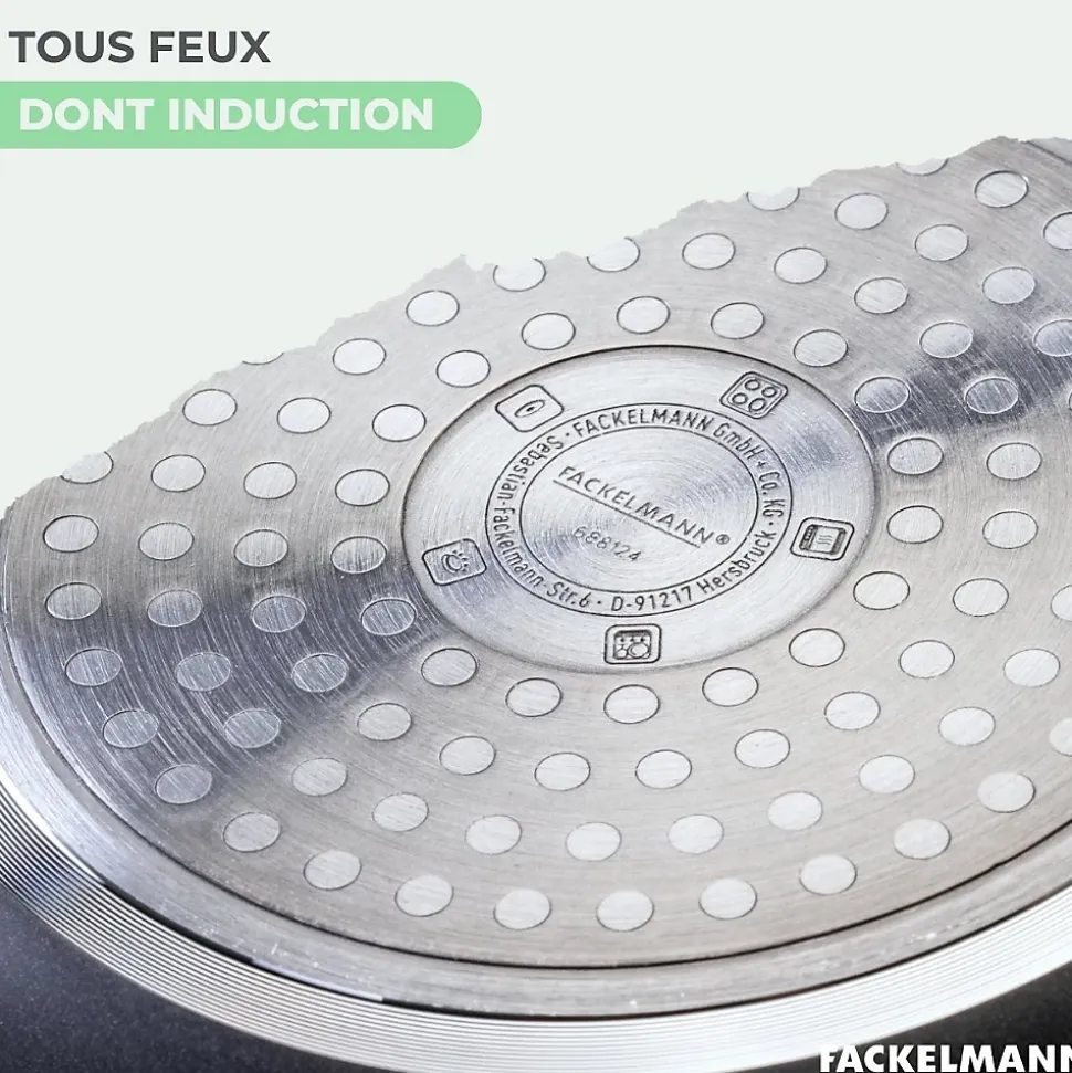 Wok 20 cm aluminium revêtement céramique antiadhésif sans PFAS Fackelmann Brandao