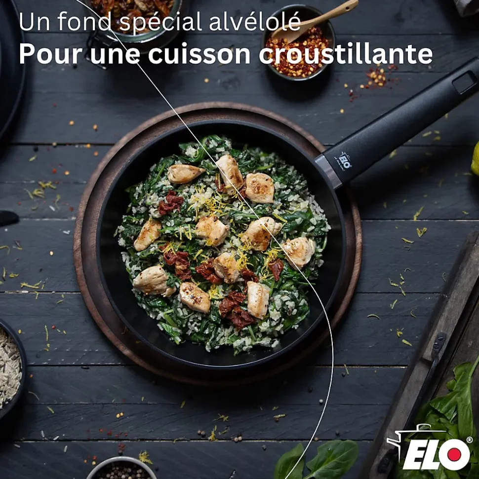 Wok 24 cm antiadhésif sans PFAS Elo Smart Wave