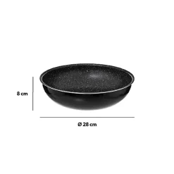 Wok aluminium pressé 28 cm Amovible - 5Five