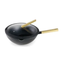 Wok avec couvercle verre 30cm Ibili 404230