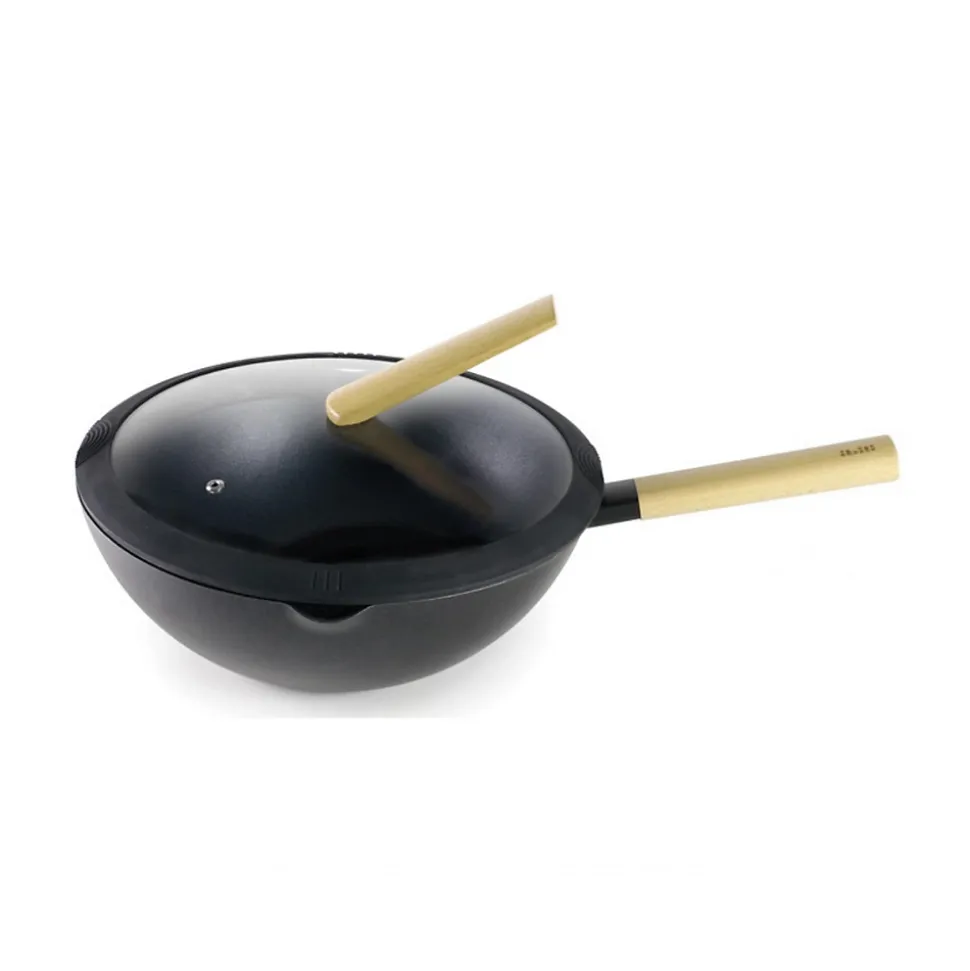 Wok avec couvercle verre 30cm Ibili 404230