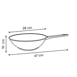 Wok Brillance aluminium D28cm en inox - Argent- 5five