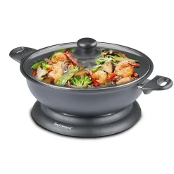 Wok Electrique Techwood TWF-306 - 3,6L - Revêtement anti-adhésif - Puissance 1400W - Thermostat Réglable