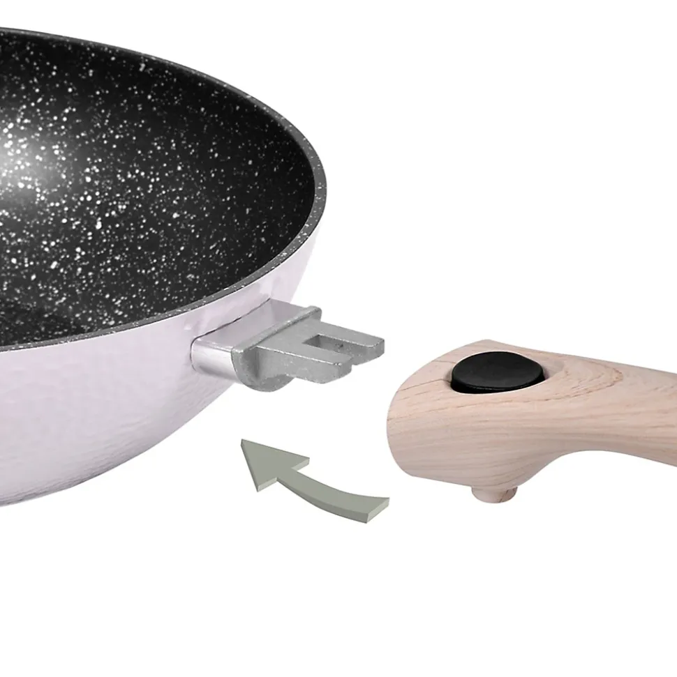 Wok en aluminium lilas H. 13,5 x L. 29 cm Durandal Equilibre Céramique