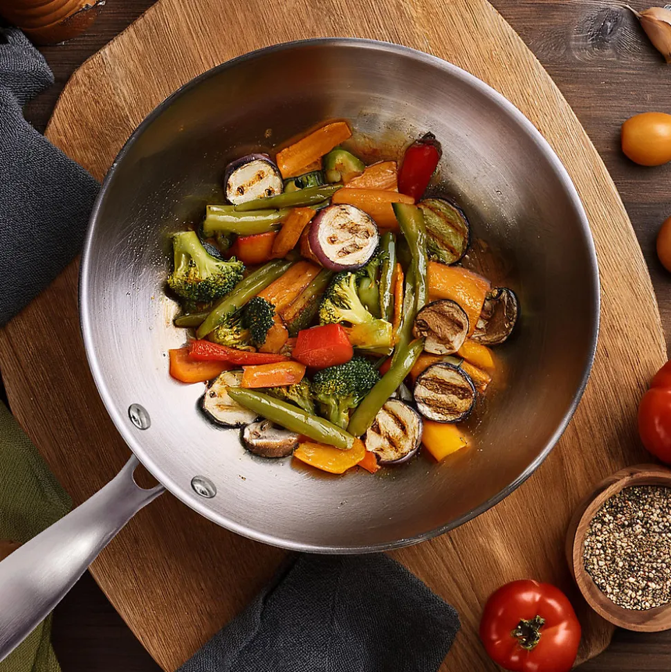 Wok en inox 28 cm inox triply Inox - Gourmet par Cuisinox