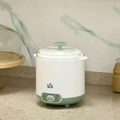 Yaourtière 20 W - machine à yaourt électrique - 2 récipients 1,5 L, panier filtre inclus - PP blanc vert