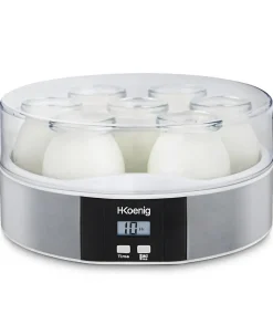 Yaourtière H.Koenig ELY70 inox 7 pots 1,12 L écran LCD programmable