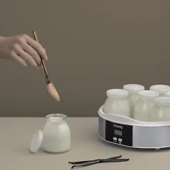 Yaourtière H.Koenig ELY70 inox 7 pots 1,12 L écran LCD programmable