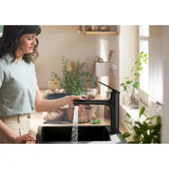 Zesis M33 Mitigeur de cuisine 160 avec douchette extractible 2 jets noir mat HANSGROHE 74801670