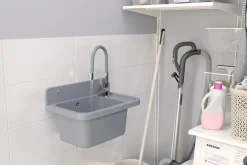 Zorg évier Paron Granitan avec robinet de cuisine extensible - Gris