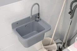 Zorg évier Paron Granitan avec robinet de cuisine extensible - Gris